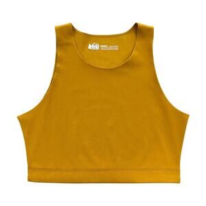 REI Co-Op Women's Take Your Time Mustard Yellow Bra Cropped Top - Size Large